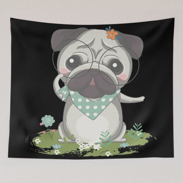 Item preview, Sweet Little Pug with Glasses designed and sold by Kids-Playground.