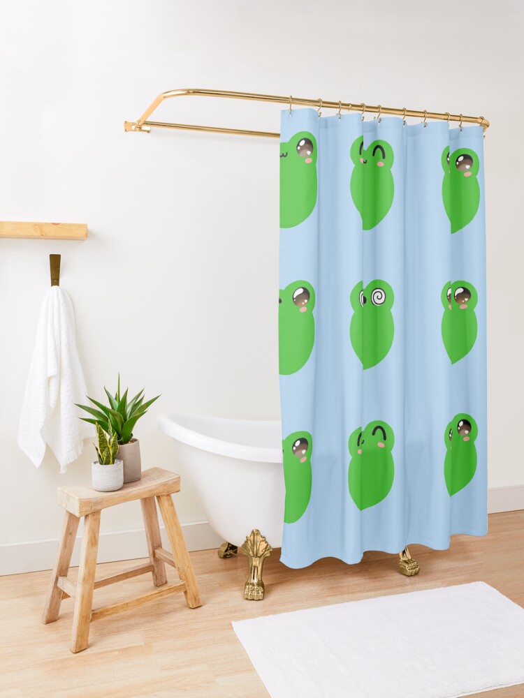 Disover Cute frog face expressions v2 Shower Curtain