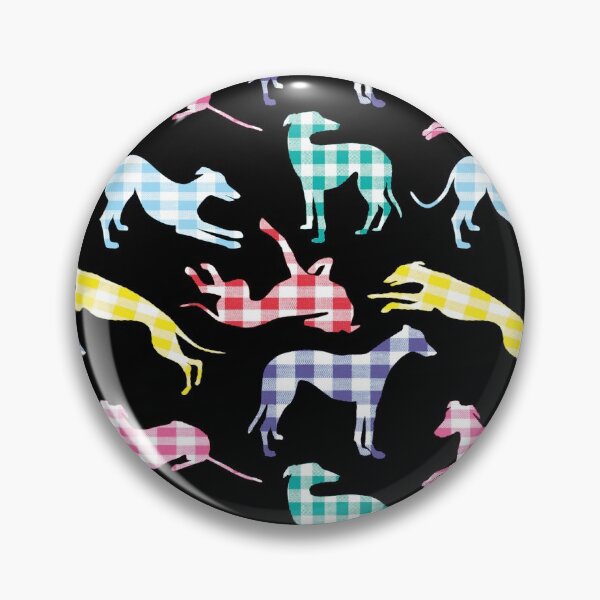 Artikelvorschau, Windhund Patchwork Plaid auf Schwarz entworfen und verkauft von GreytGraphicals.