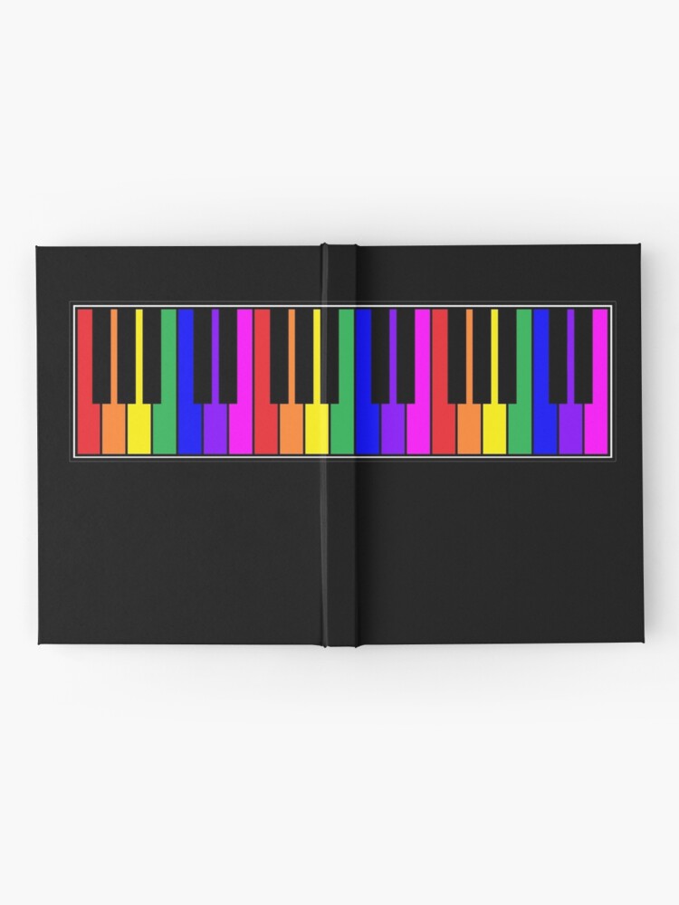 "Rainbow Piano Keyboard 3" Hardcover Journal for Sale by MeanMusician Redbubble