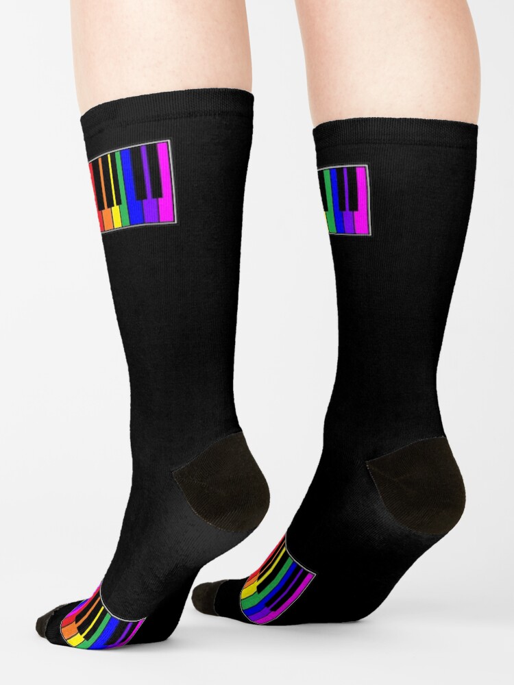 "Rainbow Piano Keyboard 3" Socks for Sale by MeanMusician Redbubble