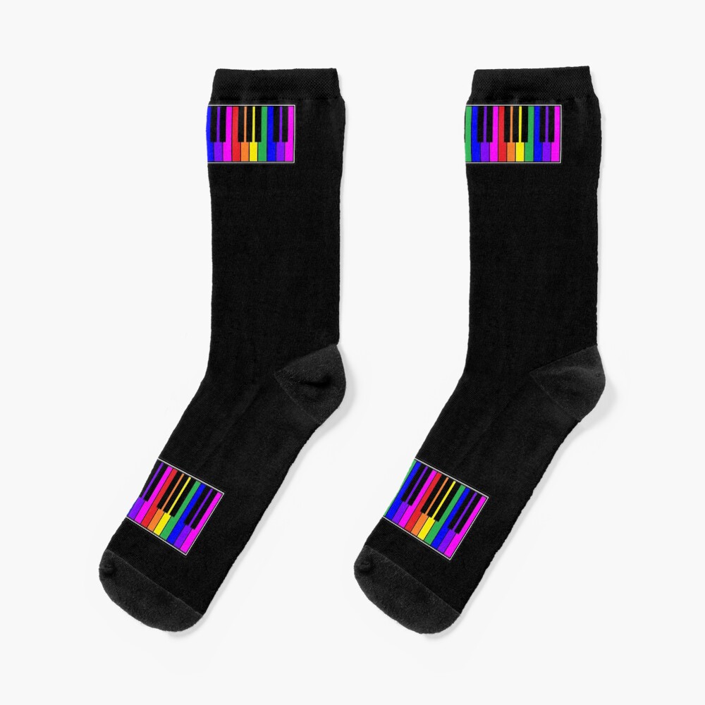 "Rainbow Piano Keyboard 3" Socks for Sale by MeanMusician Redbubble