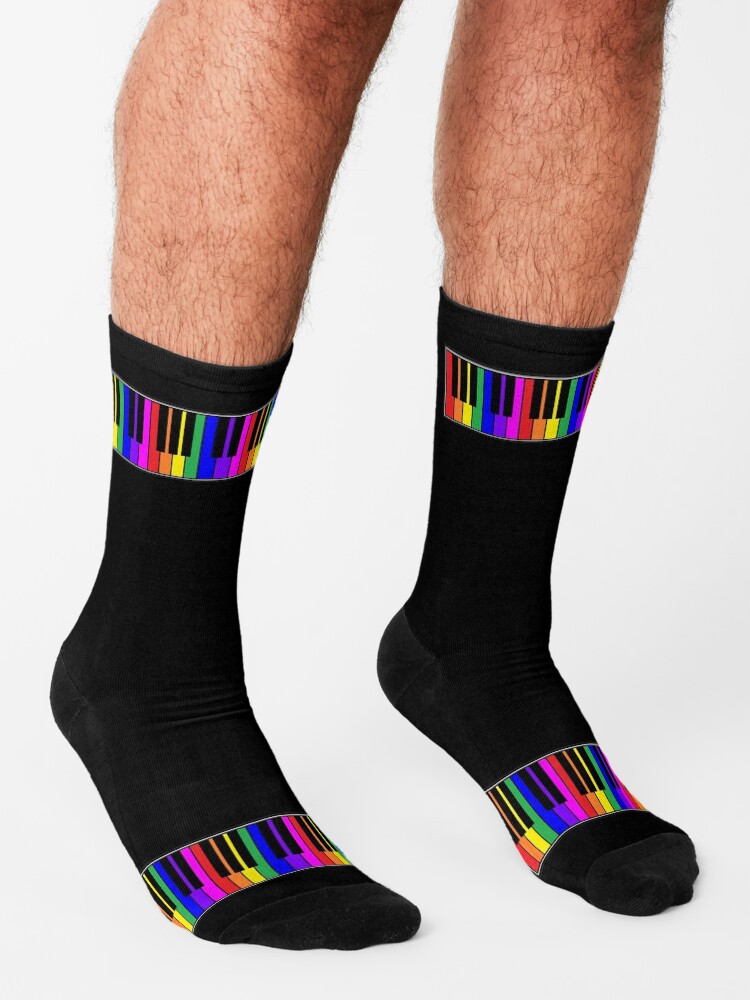 "Rainbow Piano Keyboard 3" Socks for Sale by MeanMusician Redbubble