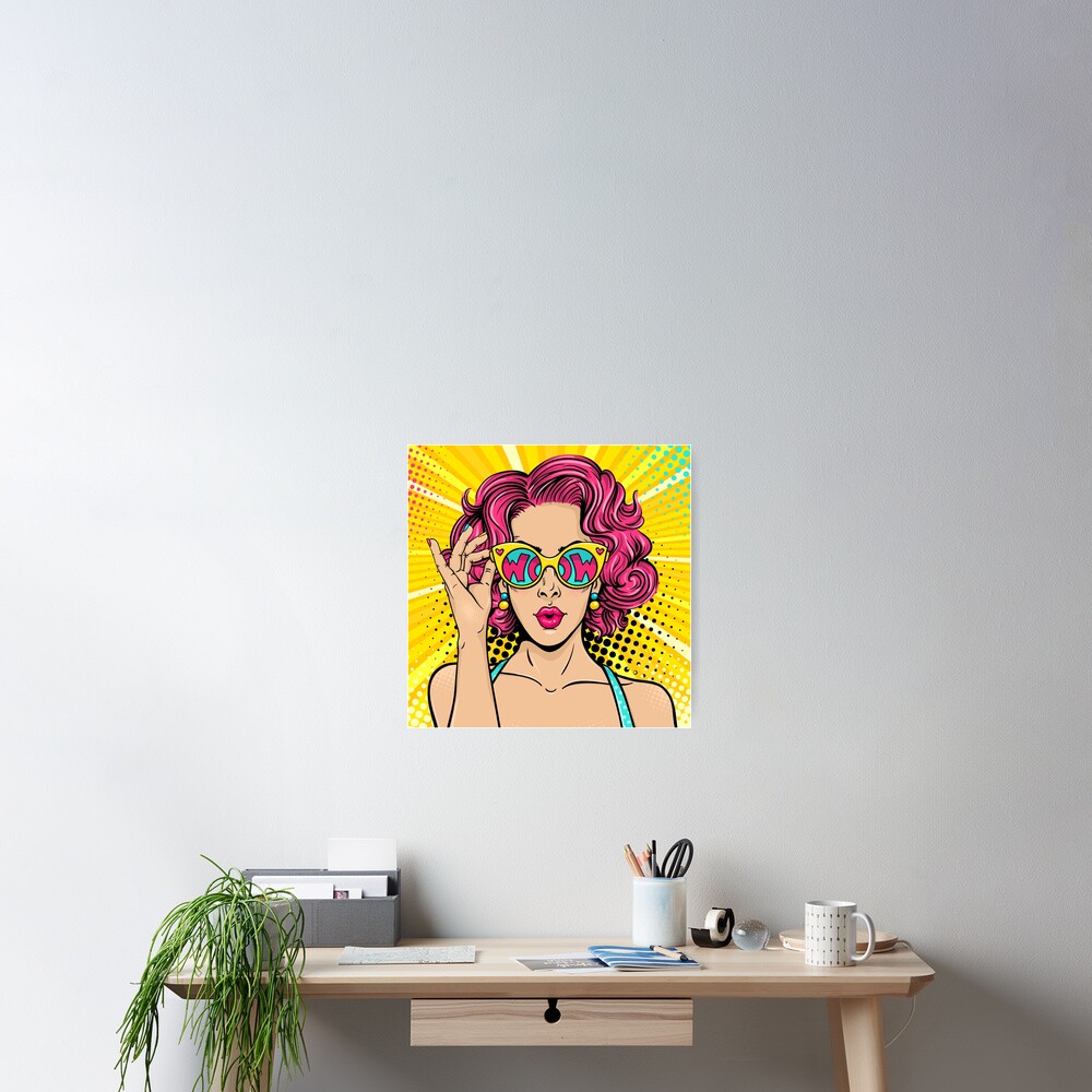 Wow Girl Pop Art Poster