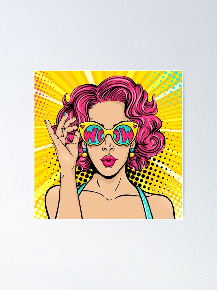 Alternate view of Wow Girl Pop Art Poster