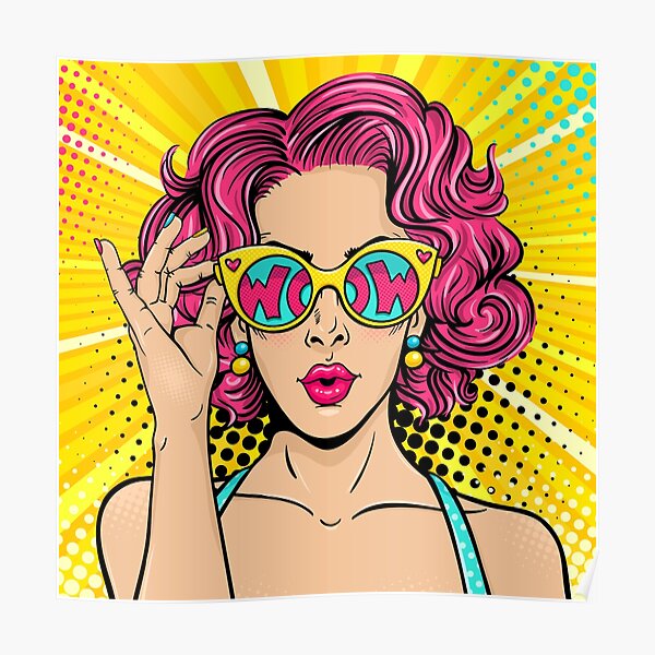 Wow Girl Pop Art Poster