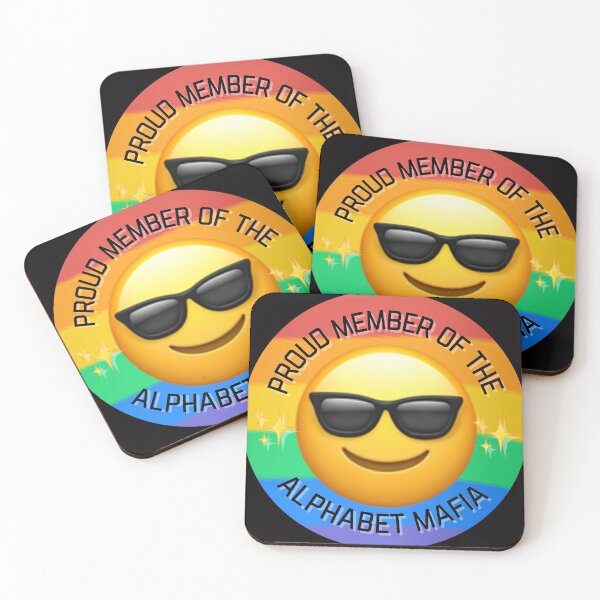 Item preview, Emoji inspired lgbtq+ rainbow alphabet mafia sunglasses prouddesign  designed and sold by ICRainbowMoons.