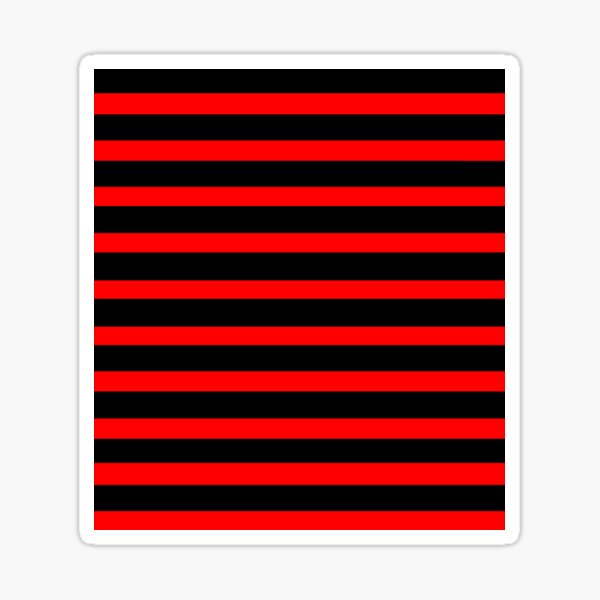 horizontal black and red stripes Sticker