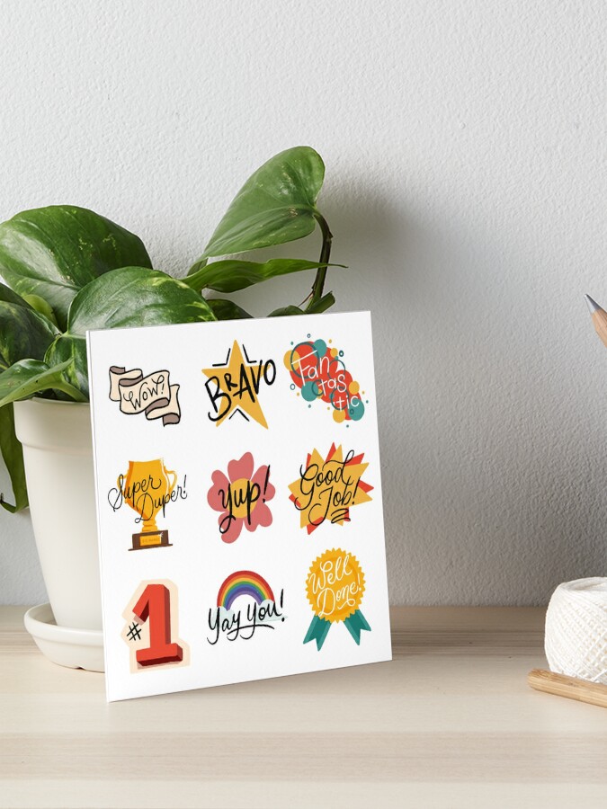 Good Job Teacher Stickers Art Board Print for Sale by Kacie Pallan