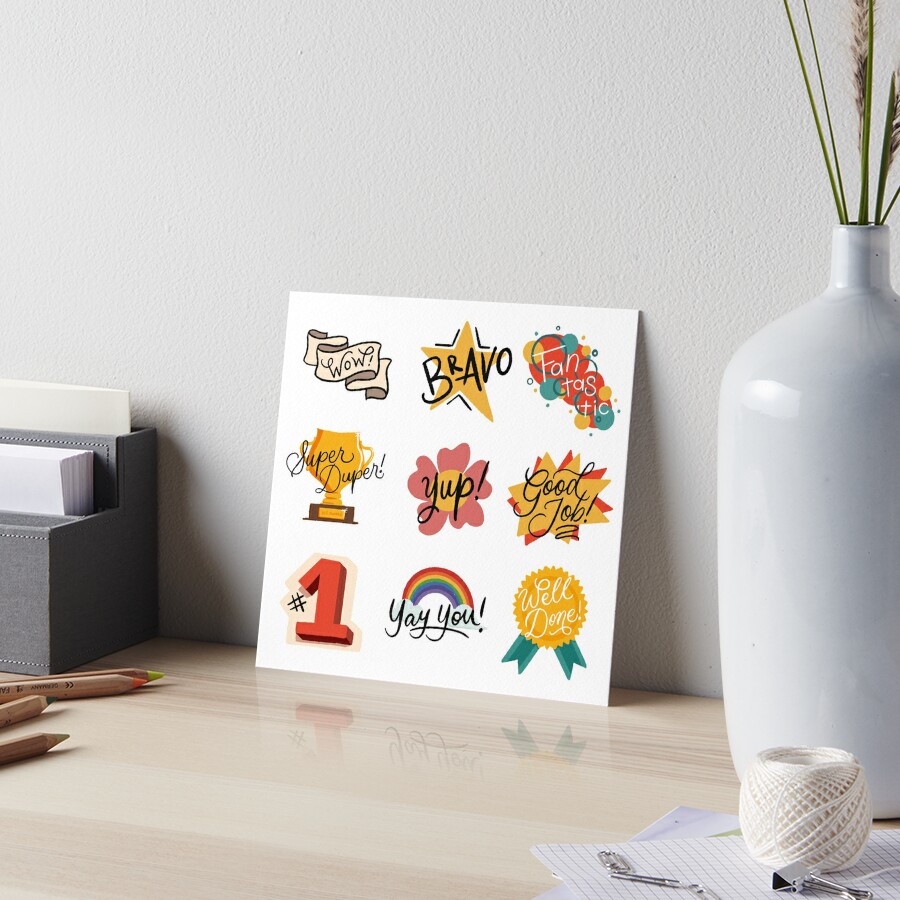 Good Job Teacher Stickers Art Board Print for Sale by Kacie Pallan