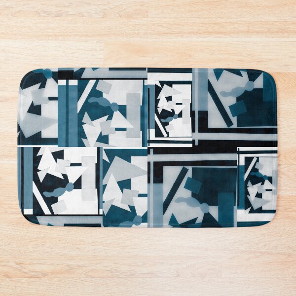 Item preview, Geometric Shapes Collage Art- Blue Tint designed and sold by Designs By YL.