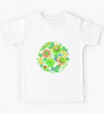 Green Summer Floral Kids Tee