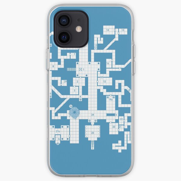 Old School Blue Dungeon Map iPhone Soft Case