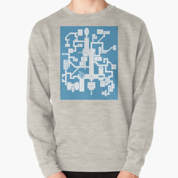 Old School Blue Dungeon Map Pullover Sweatshirt
