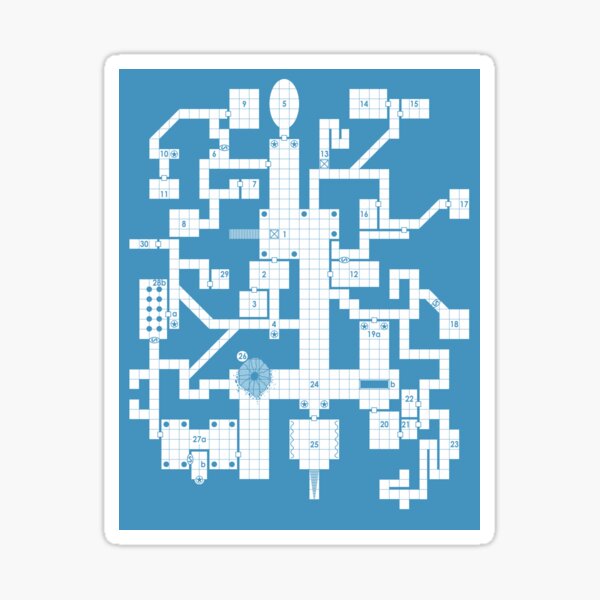 Old School Blue Dungeon Map Sticker