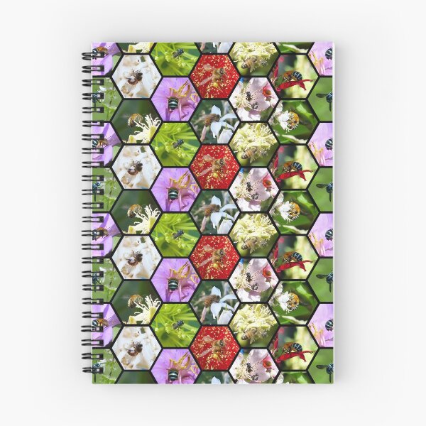 Item preview, Busy Bees Hexagonal Blue Banded European Honeybee Australian Native Bees designed and sold by TropicalFronds.