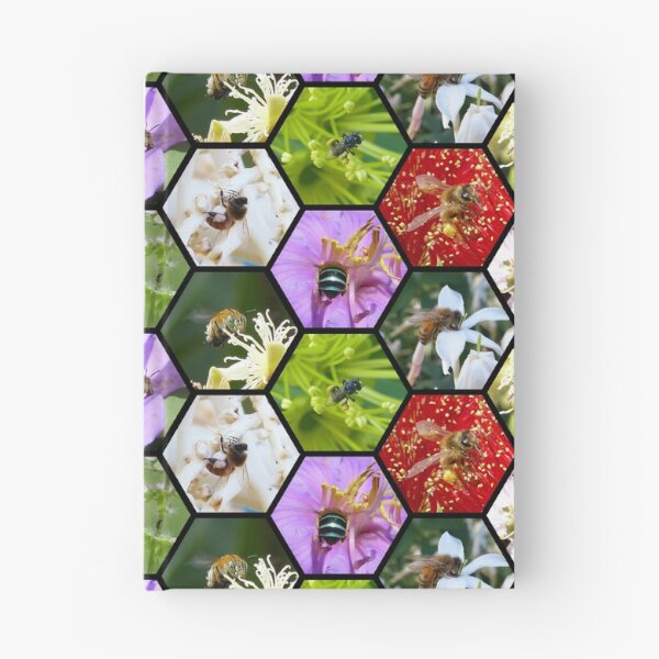 Item preview, Busy Bees Hexagonal Blue Banded European Honeybee Australian Native Bees designed and sold by TropicalFronds.