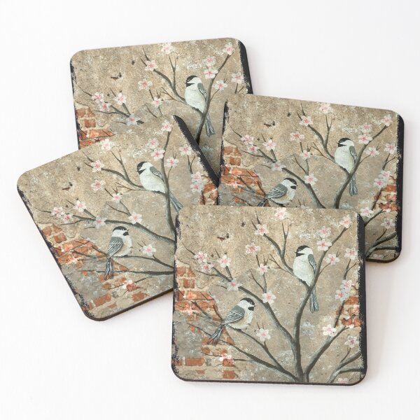 Item preview, ChickaCherry Blossom Exposed Brick designed and sold by SistersInArtN.