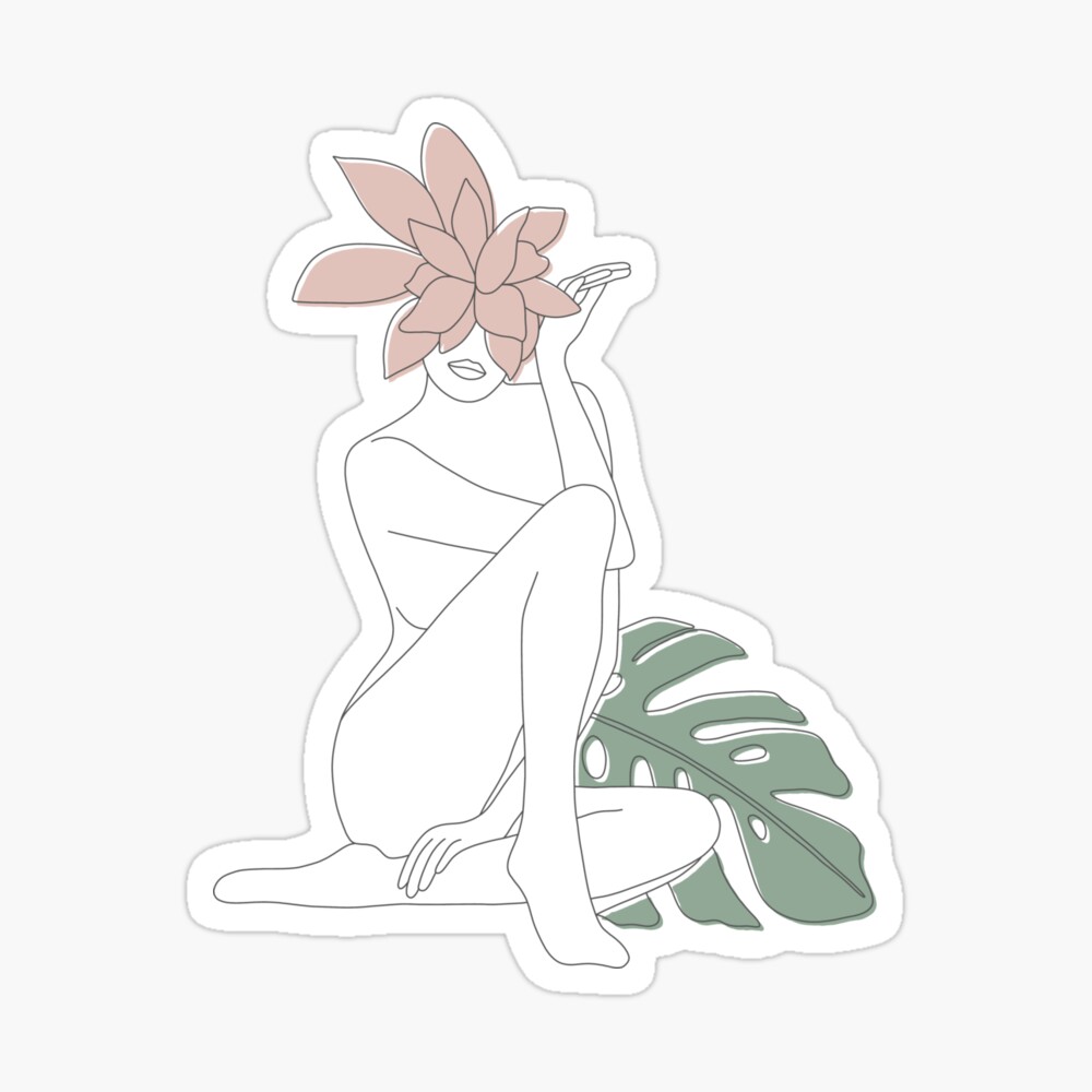 Floral Bunch Minimalist Illustration (1) Sticker for Sale by Papaink