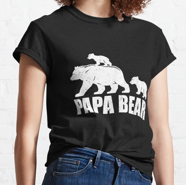 Papa Bear Two Cubs Shirt Daddy Twin Tshirt 2 Kids