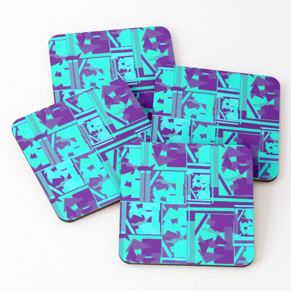 Item preview, Geometric Shapes Collage Art- Teal designed and sold by Designs By YL.