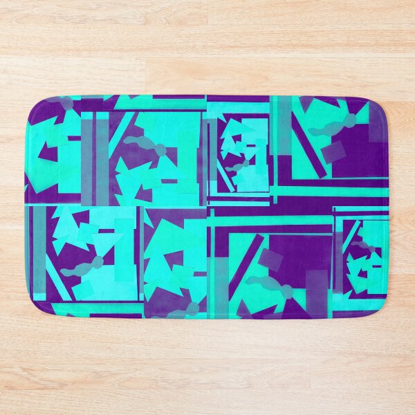 Item preview, Geometric Shapes Collage Art- Teal designed and sold by Designs By YL.