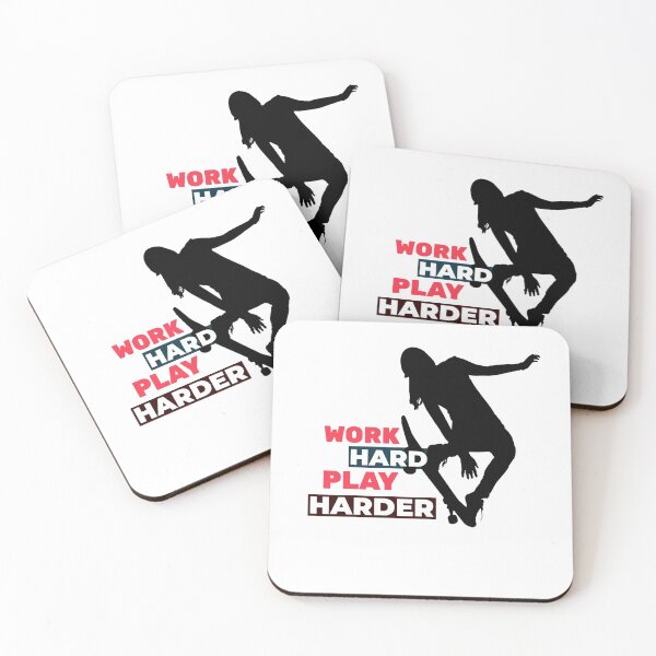 Item preview,  Work Hard Play Harder Female Skateboarder designed and sold by davestees506.