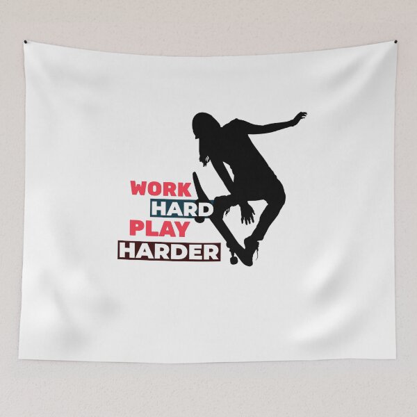 Item preview,  Work Hard Play Harder Female Skateboarder designed and sold by davestees506.