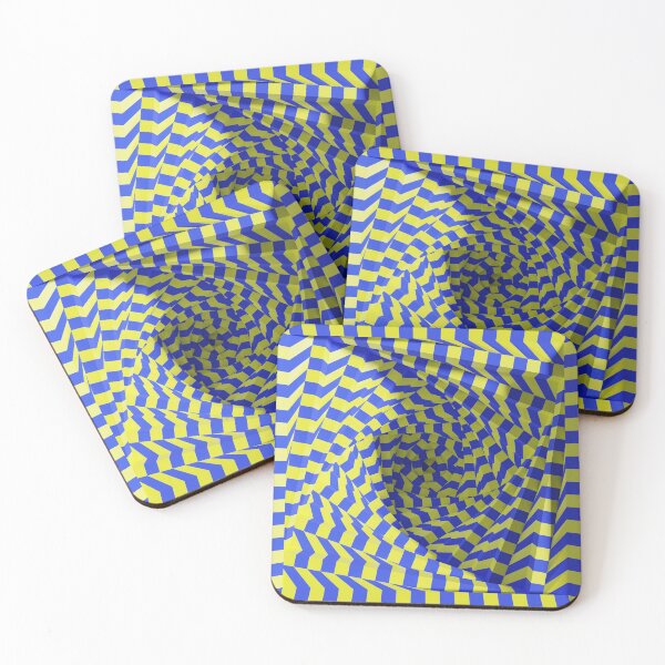 Item preview, Wormhole Blue Yellow Checks Optical Illusion designed and sold by bradm50.