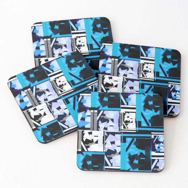 Item preview, Geometric Shapes Collage Art- The Blues designed and sold by Designs By YL.