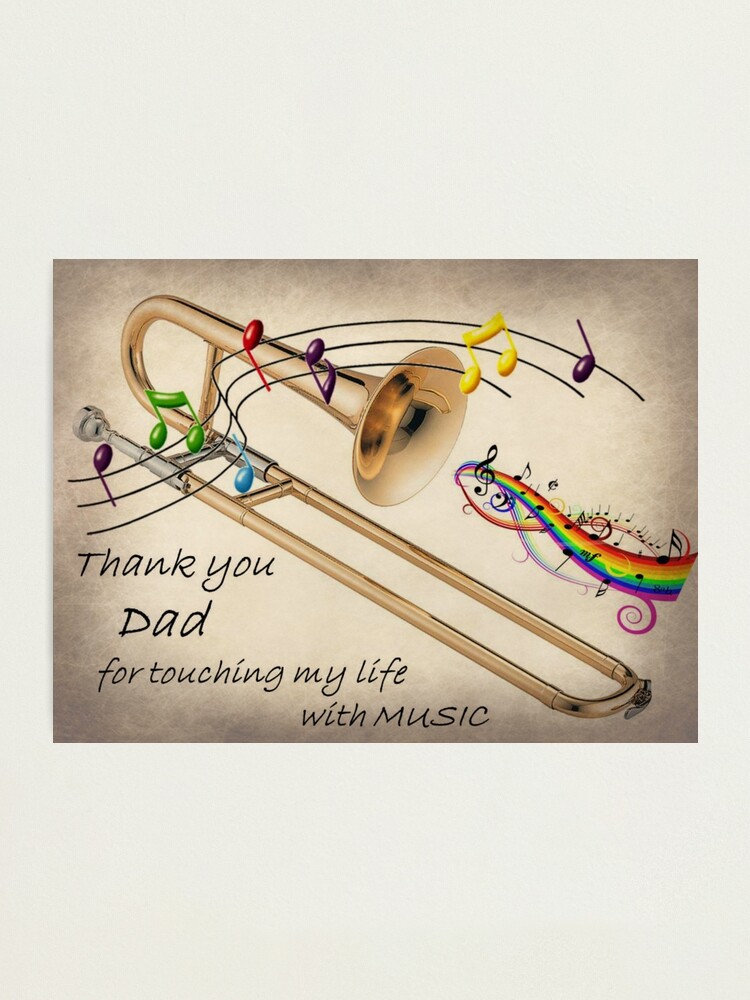 Lámina fotográfica «Feliz día del padre - Gracias papá por tocar mi vida con  la música» de amberwayne52 | Redbubble