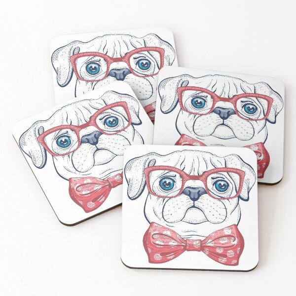 Item preview, Cute Pug Illustration with Glasses designed and sold by Kids-Playground.