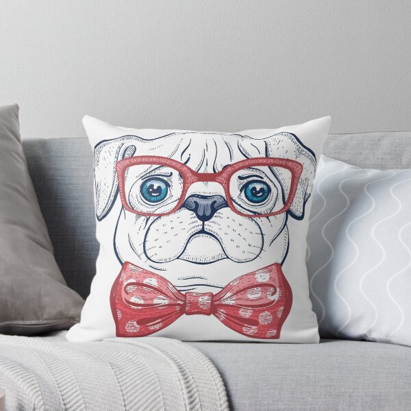 Item preview, Cute Pug Illustration with Glasses designed and sold by Kids-Playground.
