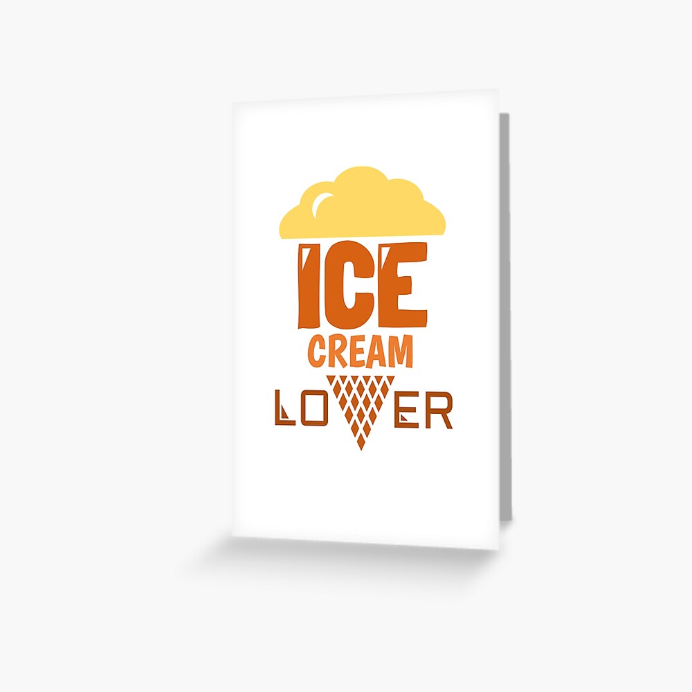 "Ice Cream Lover Cool Ice Cream Cone Wording Sticker Logo" Greeting Card for Sale by promoon