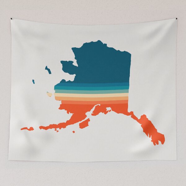 Item preview, Alaska State Retro Map designed and sold by Texterns.