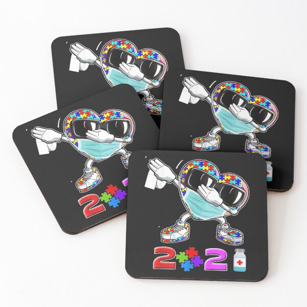 Item preview, Dabbing Heart Mask Autism Awareness Puzzle Piece Boys Girls T-Shirt designed and sold by Lukifo-Driven.