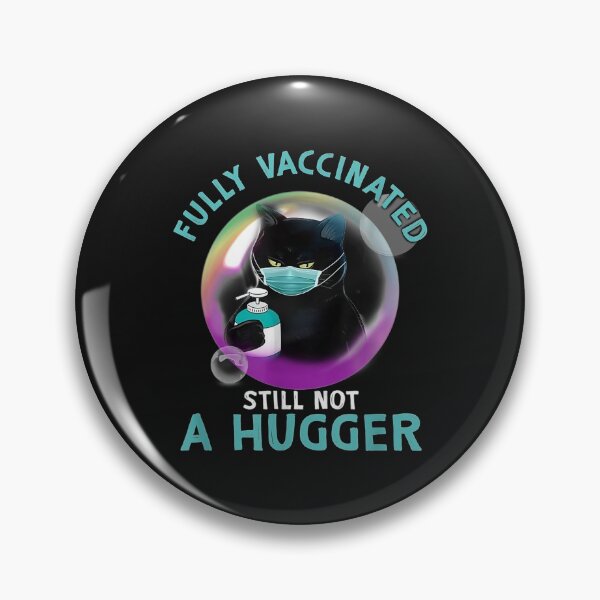 Item preview, Fully Vaccinated Still Not A Hugger Black Cat Face Mask T-Shirt designed and sold by Lukifo-Driven.