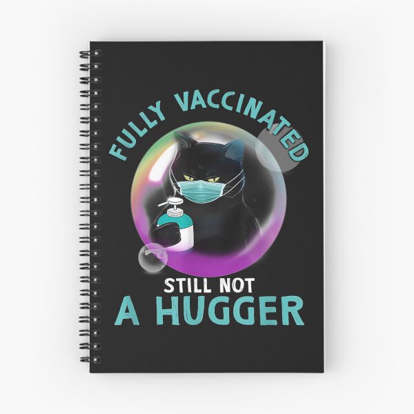 Item preview, Fully Vaccinated Still Not A Hugger Black Cat Face Mask T-Shirt designed and sold by Lukifo-Driven.
