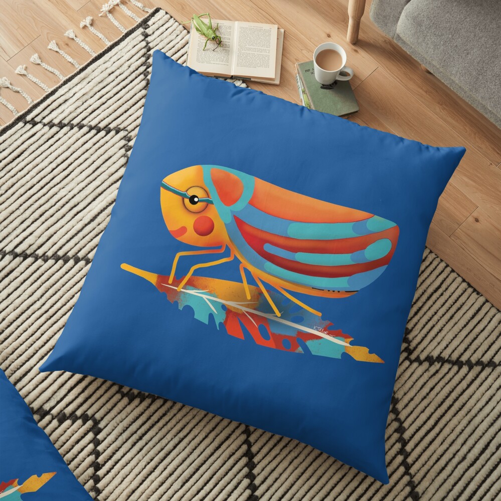 Candy-striped Leafhopper Floor Pillow