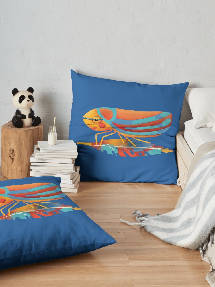 Alternate view of Candy-striped Leafhopper Floor Pillow
