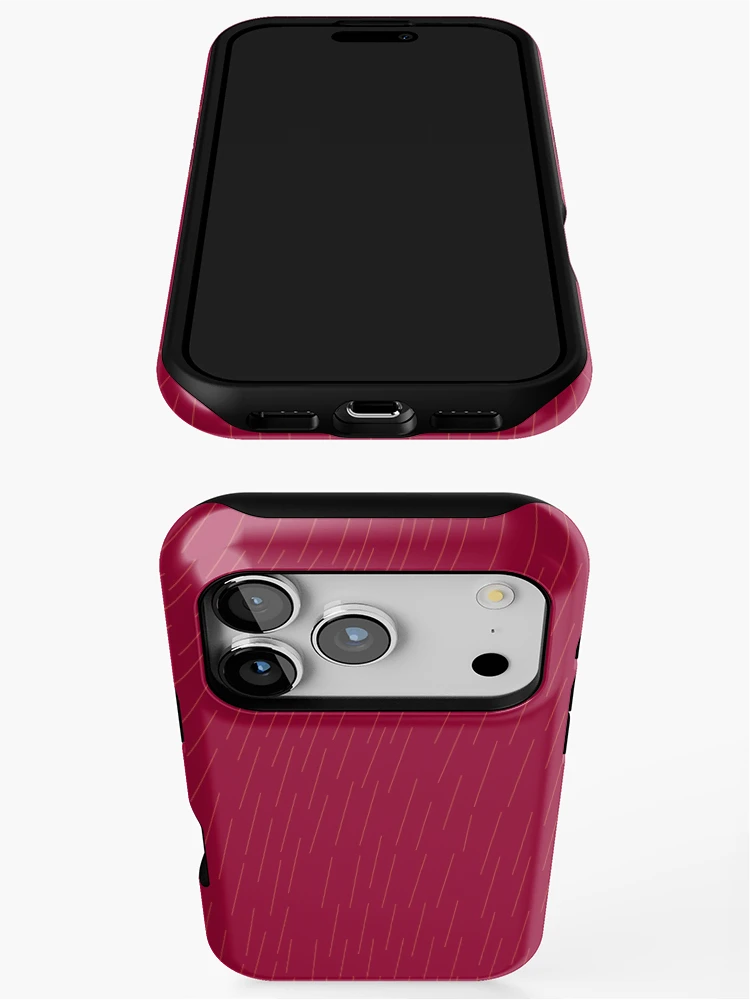 Thumbnail 3 of 4, iPhone Case, Lines Raspberry designed and sold by DesignsByMuriel.