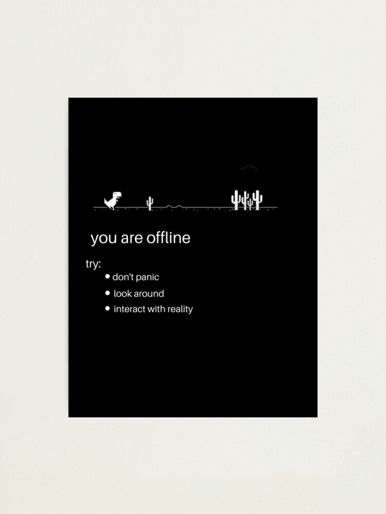 Google Offline Dinosaur Game Photographic Print for Sale by DannyAndCo