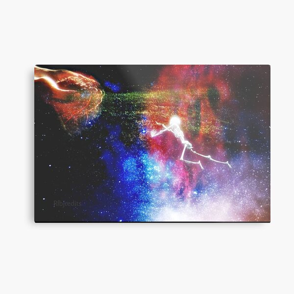 Space Race to Meaning Metal Print