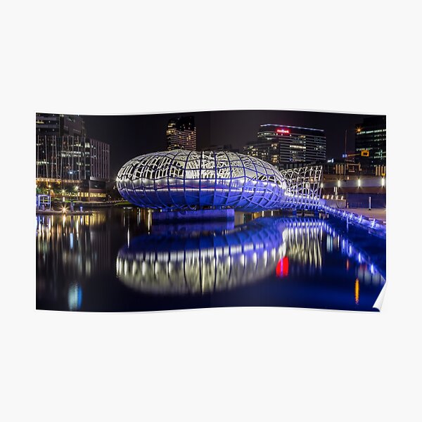 Webb Bridge by night at the Docklands, Melbourne Poster