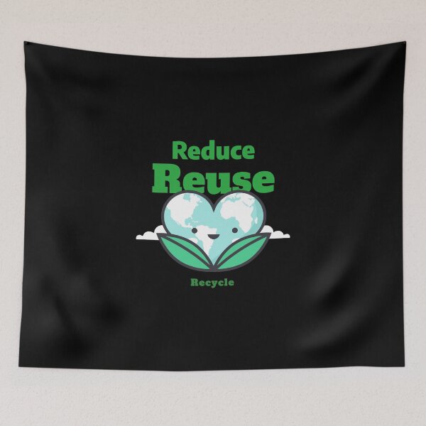 Item preview, Reduce, Reuse, Recycle Protect The Earth On Black Background designed and sold by UncleStuScience.