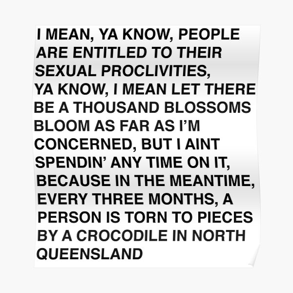 Bob Katter and the crocs Poster