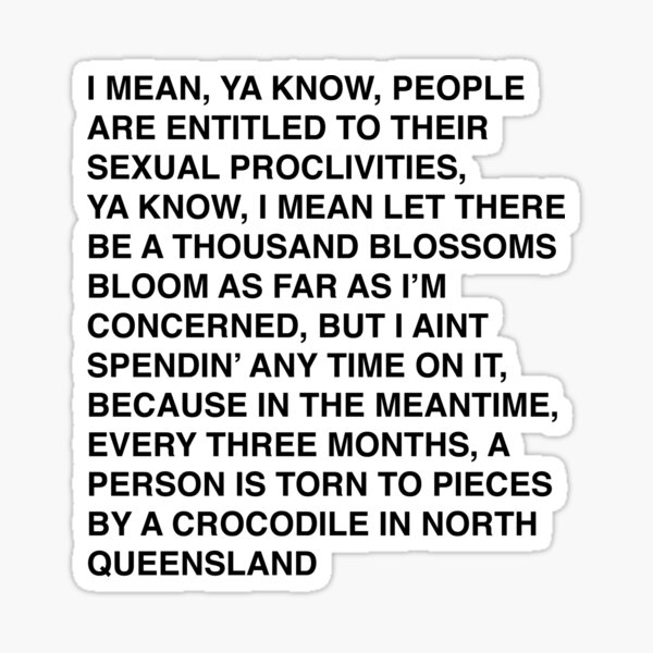 Bob Katter and the crocs Sticker