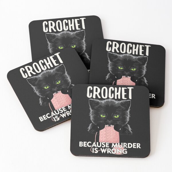 Item preview, Crochet Because Murder is Wrong Funny Cat lover Gift designed and sold by Borhala23234.