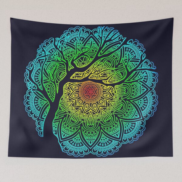 Item preview, Bohemian mandala tree shadow mandala scrubs  designed and sold by linhkaphung.