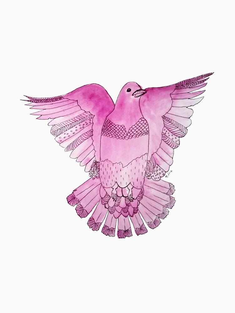 Plum Pigeon in Flight by lindaursin
